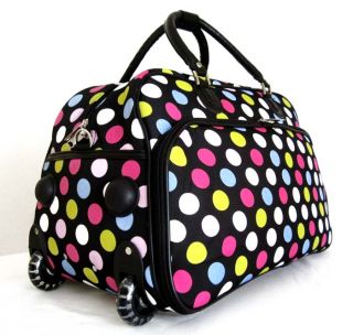 20Duffel Tote Bag Rolling Luggage Case Wheel Purse Multi Color Pink
