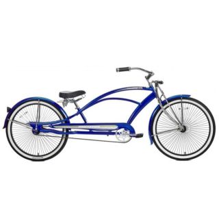 26 Stretch Beach Cruiser Bike Bicycle 68 Spokes Blue Mustang