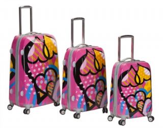 Rockland Luggage Vision Polycarbonate 3 PC Luggage Set Love 20 24 28