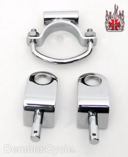 Solo Seat Chrome Mounting Brackets Kit for 74 Harley