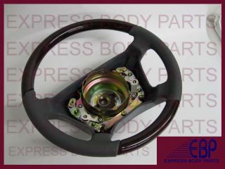 Mercedes Benz Steering Wheel Leather Wood W140 Gray Grey Dark Burl