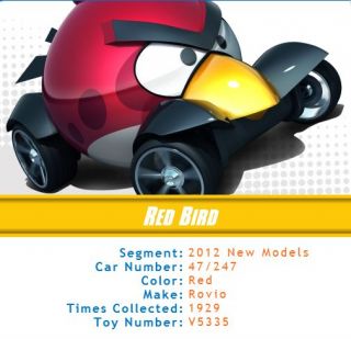 Hot Wheels Rovio Angry Birds Red Bird Diecast Vehicle 2012 New Models