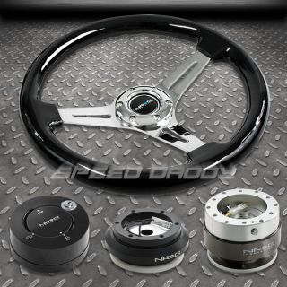 NRG Black Steering Wheel Hub Silver Quick Release MB Lock Kit 92 95
