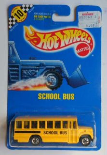 Hot Wheels Blue Card 72 School Bus Yellow w BWs Mint on Card
