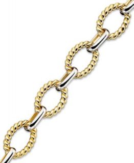 14k Gold over Sterling Silver and Sterling Silver Bracelet, Twisted