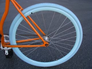 Orange Fixie Fixed Gear Road Bike Steel Frame Track Bicycle Single