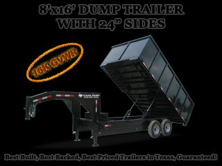 2012 Texas Pride 8x16 Gooseneck Dump Trailer 16K GVWR