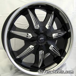 18x8 Black JR Hustler Wheels 5x115 +40 CADILLAC SEVILLE EL DORADO DTX