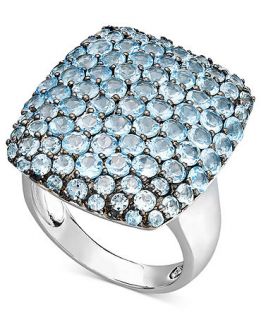 Sterling Silver Ring, Blue Topaz Pave Statement Ring (7 ct. t.w