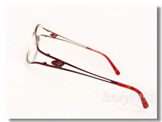 Burgundy Metal Acetate Full Rim Optical Eyeglass Frame Womens Glasses