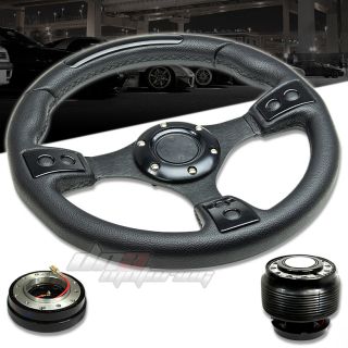 3pc Combo Quick Release Hub T380 Black 320mm Racing Steering Wheel