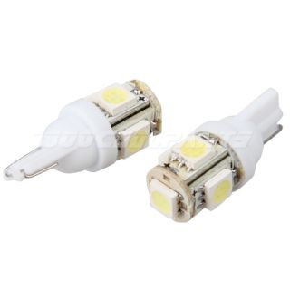 Pair White T10 Wedge 5 SMD 5050 LED Light Bulbs 192 168 194 2825 158