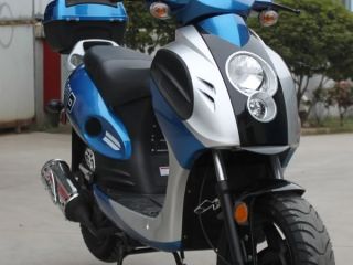 Blue 150cc Gas Scooter Moped 149cc 12 Rims ABS Disc Brake with Trunk