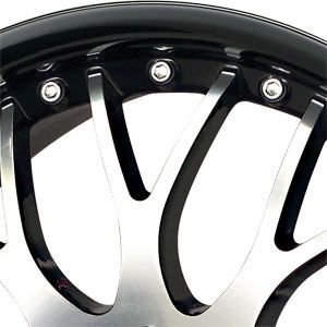 New 18X7.5 5 100/5 114.3 Dr19 Gloss Blk Lip W/ Mach Face Wheel/Rim