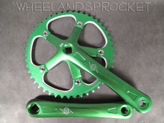 Fixed Gear Track Bike Cranks Crankset 165mm 165 Green