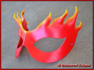 Red Yellow Leather Mask Masquerade Ball Party Costume