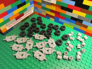 Lego Lot of Wheels Rims Tires Qty x 50 Pieces New Hard to Find Gray