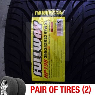 Set of 2) New 295/25R22 Fullway HP198 Two Tires (1 Pair) 295 25 22