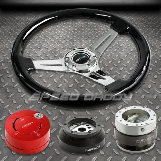 NRG Black Steering Wheel Hub Silver Quick Release Red Lock Kit 69 02