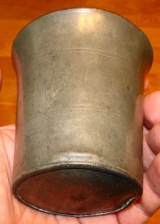 Antique Pewter Beaker English or American C 1840 1850
