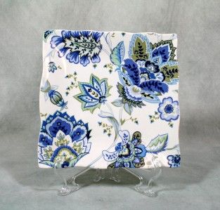 222 Fifth Mirabelle Square Salad Plate Blue Floral New