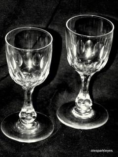 Early Victorian Irish Cut Lead Crystal Wine Glasses