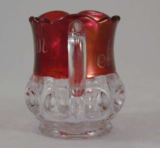 1900 Ruby Flash Glass Creamer Atlantic City Elizabeth