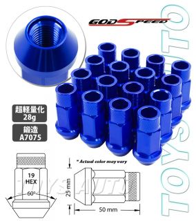 16 Blue GSP 12x1 25 50mm Forged Rim Wheel Tuner Lug Nut