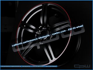 BMW Black 19 Inch M6 style wheels 5 6 series staggered rims red pin