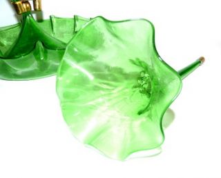 Victorian 4 Trumpet Green Glass Centrepiece Epergne