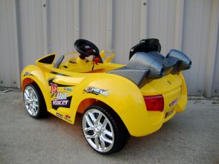 Batman Sporty Yellow Kids Ride on Power Car Wheels R C