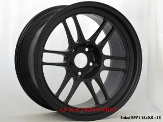 18 Enkei Wheels RPF1 18x9 5 Black EVO 8 9 x 10 Mustang