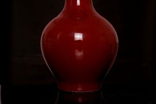 Large Antique Chinese Porcelaine Glaze Red Monochrome 18th C Vase