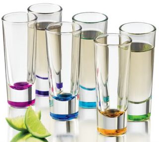Libbey Troyano Colors Shooter 2 Ounce Tall Shot Glasses 6 Piece Set