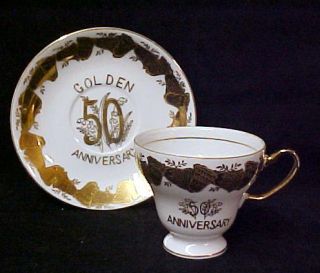 Vintage Norcrest China 50th Anniversary Cup Saucer
