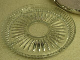 Baroque Silver Plated Round Tray with Divided Glass Liner 289