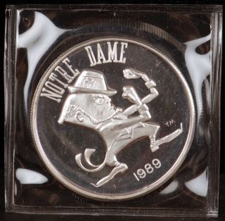1989 Notre Dame Fiesta Bowl 1 oz 999 Fine Silver Limited Edition Round
