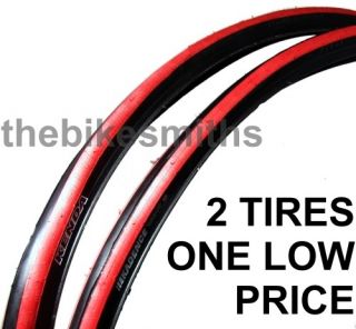 KENDA KADENCE RED & BLACK 700 x23C Road Bike Tires Tyres Pair Track