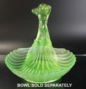 Walther Sohne Art Deco Uranium Glass Muschel Bowl