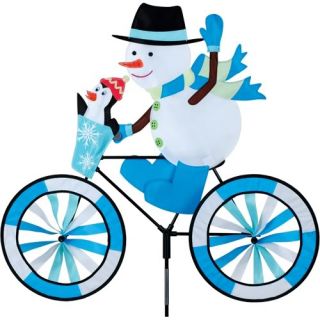 Christmas Snowman Bike Yard Garden Ground Wind Spinner