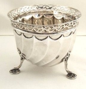 Antique Hallmarked Sterling Silver Bowl 1892 Pierced Rim
