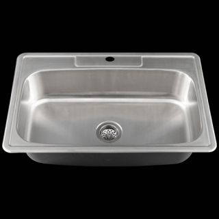 33 Overmount Single Bowl Kitchen Stainless Steel Sink
