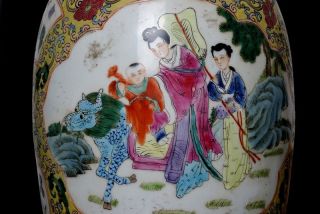 Large Antique 18th C Chinese Famille Rose Vase Qianlong Signed Ddopr