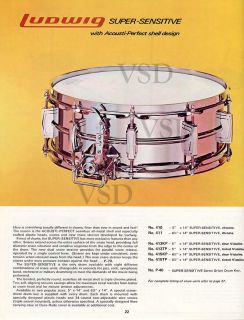 1976VINTAGE Ludwig USA14x5Super Sensitive Snare Drum