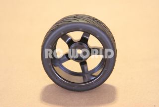 RC 1 10 Car Tires Wheels Rims Package Tamiya HPI Black 5 Star Semi