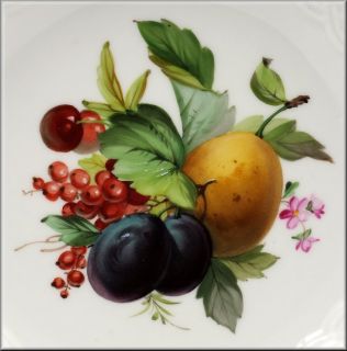 Lovely Reticulated Meissen Plate w Hand Painted Flowers Fruit