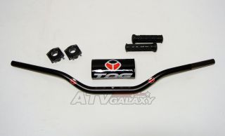 Black Suzuki Z400 LTZ400 LTZ 400 Handlebars Handle Bars+Clamps+Grips