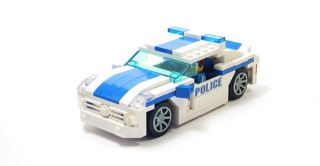 Lego Custom White Blue Police Interceptor City Town 10211 7498 7288