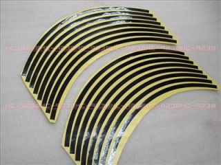 Rims Sticker Wheel Stripe Tapes 17 Black for Motor