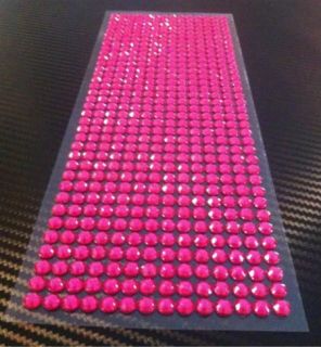 Hot Pink Bling Crystals Diamonds Interior Exterior Iced Out Sticker